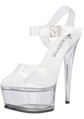 Clear Platform Sandal With Quick Release Strap 6in Heel Size AU 9