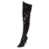 Black Pointed Toe Thigh High Boot 5in Heel Size AU 7