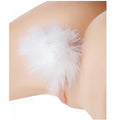White Fluffer Bunny Tail Glass Anal Plug