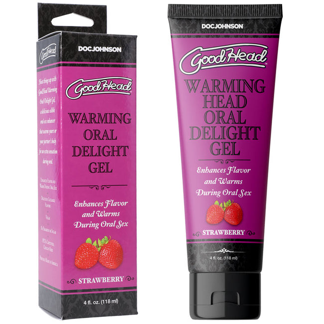 GoodHead Warming Head Oral Delight Gel - Strawberry - Strawberry Flavoured Oral Gel - 120 ml Tube