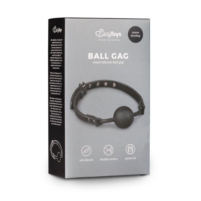 Ball Gag 40mm Silicone Ball - Black solid