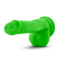 Neo Elite 6in Silicone Dual Density Cock with Balls Neon Green