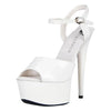 White Platform Sandal w Quick Release Strap 6in Heel Size AU 9