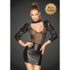 Power Wetlook Tulle Dress w Bouffant Sleeves - Small