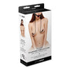 Whip Smart Diamond vented Ball Gag w Nipple Clips - Black