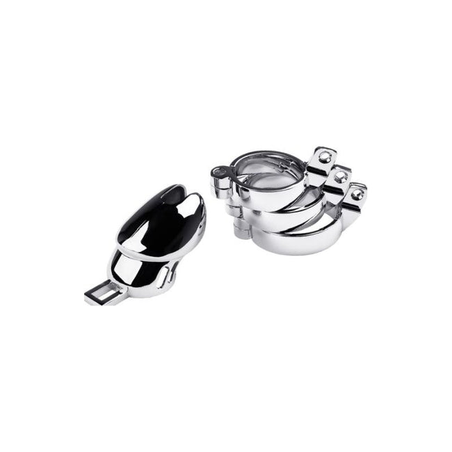 Silver Metal Chastity Cage Adjustable