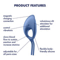 Satisfyer Swordsman - Vibrating Adjustable Lasso Cock Ring BLUE