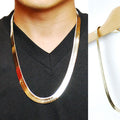 Necklace golden snake chain 1cm flat snake bone link