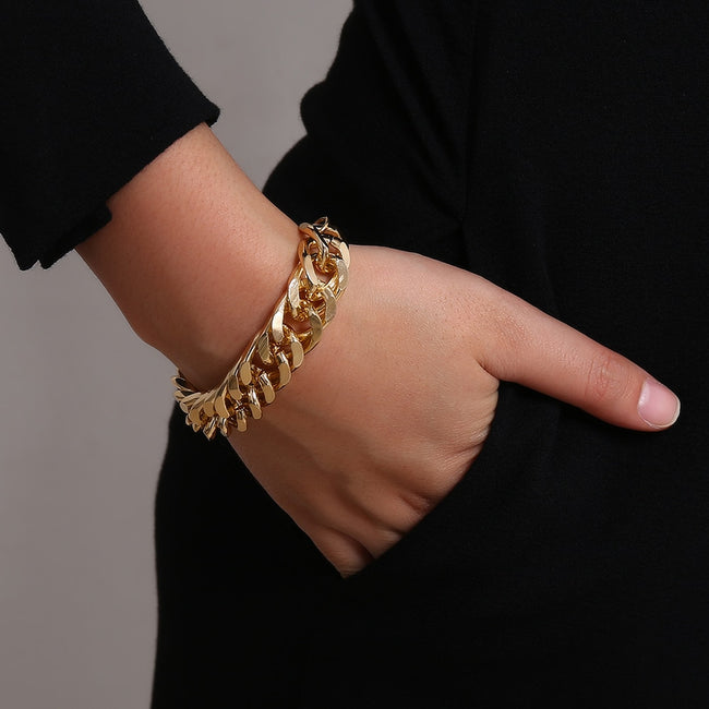 Bracelet chunky gold or silver links