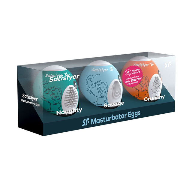Satisfyer Masturbator Eggs - Mixed 3 Pack #2 - Set of 3 Stroker Sleeves
