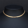Necklace - elegant luxury flat snake-bone link choker