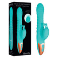 HEAT ME UP Warming Rabbit Thruster vibe - Teal 23.6 cm USB Rechargeable