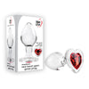Adam & Eve Red Heart Glass Butt Plug - Medium 8.1 cm with Red Heart Gem Base