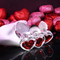 Adam & Eve RED HEART GEM GLASS PLUG SET - 3 Sizes