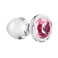 Adam & Eve Pink Gem Glass Butt Plug - Medium 8.7 cm with Pink Gem Base