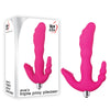 Adam & Eve Eve's Triple Play Pleaser - Pink 17.8 cm Vibrator with Clit & Anal Stims