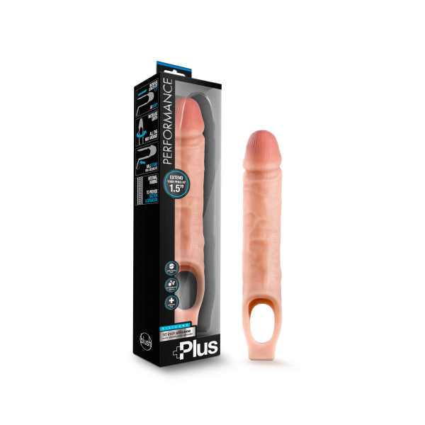 Performance Plus 10'' Silicone Cock Sheath Penis Extender - Flesh 3.8 cm (1.5'') Penis Extender Sleeve
