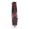 Delight 1020 FH platform Ankle boot with 6 inch heel - Red Black Patent