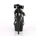 Delight 658 Platform Sandal with 6 inch heel - Black patent
