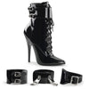 Domina 1023 Ankle boot with 6 inch heel - Black Patent