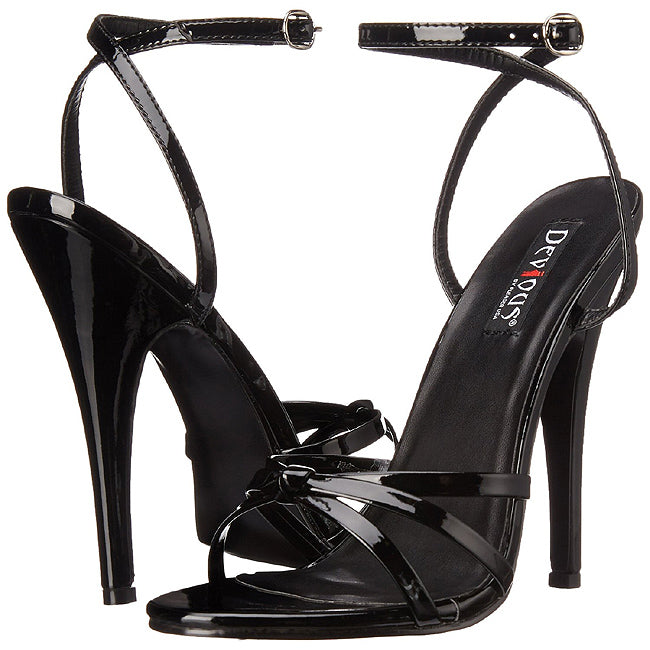 Domina 108 Sandal with 6 inch heel - Black Patent