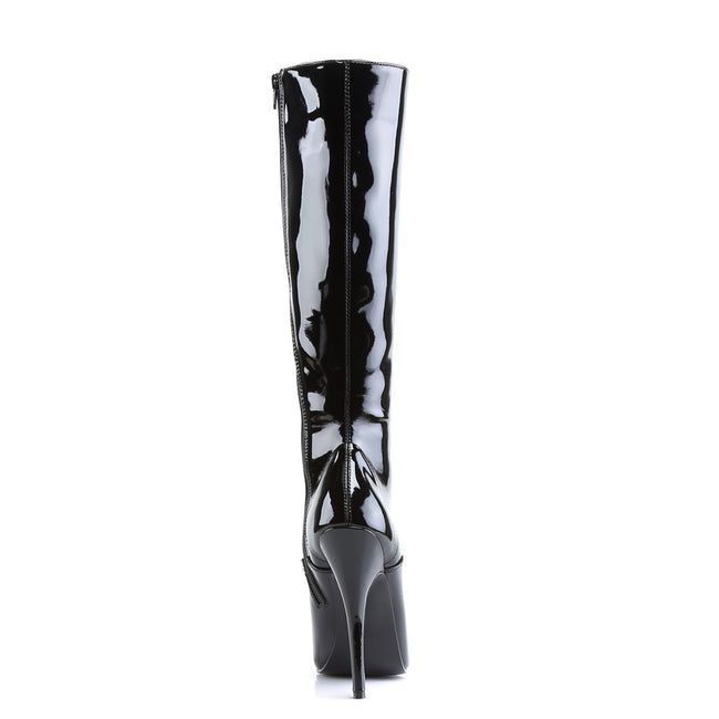 Domina 2020 Knee high boot with 6 inch heel - Black Patent