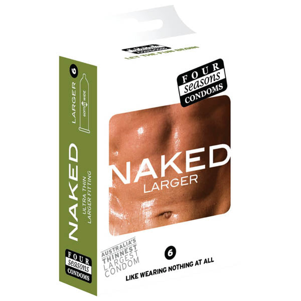 Naked Larger Fitting Condoms - Naked Larger Fitting Lubricated Condoms - 6 Pack