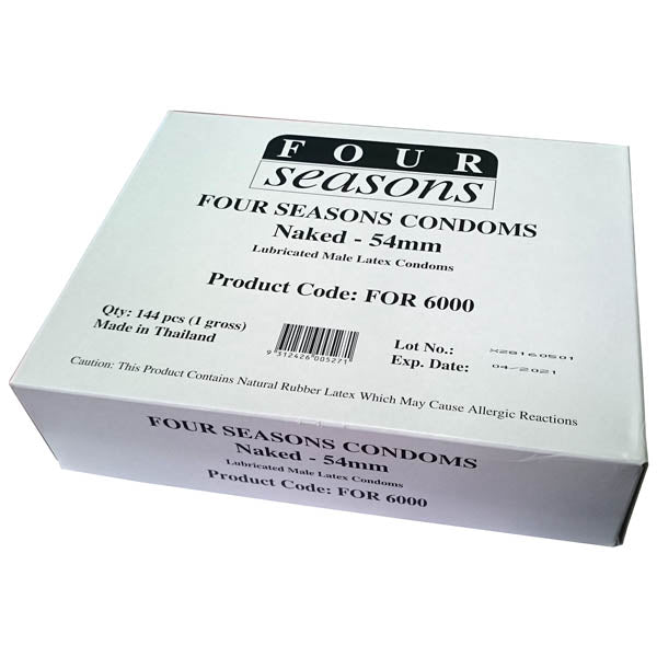 Four Seasons Naked Classic Condoms - Bulk Box of 144