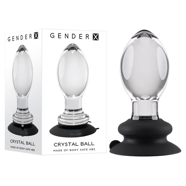 Gender X Crystal Ball -  Glass 13.6 cm Butt Plug with Suction Base
