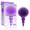 The 9's Cottontails Beaded Butt Plug with Bunny Tail PURPLE