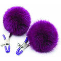 Sexy AF - Clamp Couture Puff Ball Nipple Clamps Purple