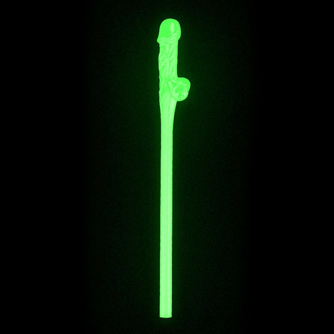 Jokes & Parties Glow In The Dark Willy Straws - Glow in Dark Dicky Straws - Set of 9