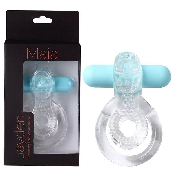 Maia Jayden - /Blue USB Rechargeable Vibrating Cock & Ball Rings