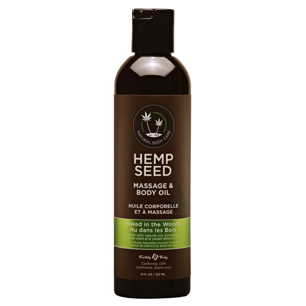 Hemp Seed Massage & Body Oil - Naked In The Woods ( Tea & Ginger) Scented - 237 ml Bottle