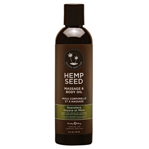 Hemp Seed Massage & Body Oil - Guavalava (Guava & Blackberry) Scented - 237 ml Bottle