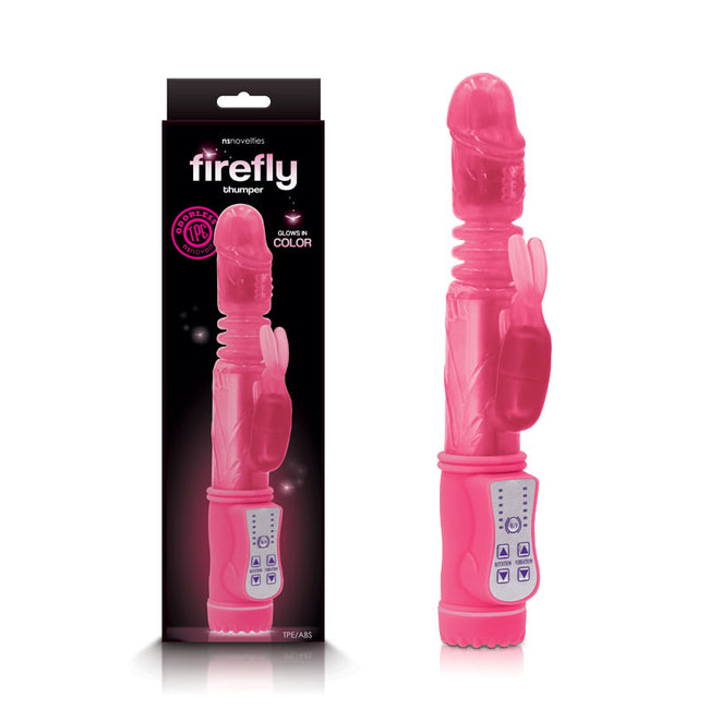 Firefly Thumper - Glow In Dark  23.9 cm Thrusting Rabbit Vibrator