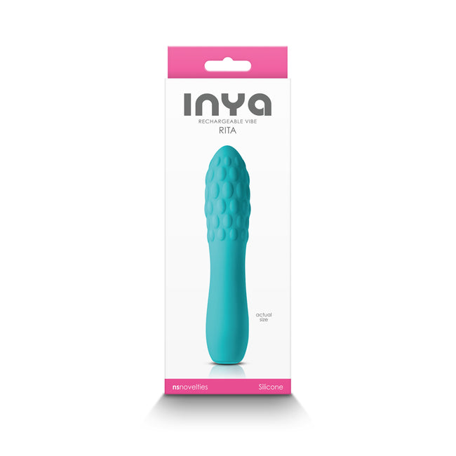 INYA Rita 13.8 cm USB Rechargeable textured surface vibrator - Teal
