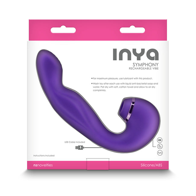 INYA Symphony 17.1 cm USB Rechargeable Vibrator with air pulse Clit sucking function - Purple