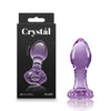 Crystal Flower - 9 cm Glass Butt Plug Purple