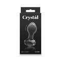 Crystal Gem - 9 cm Glass Butt Plug Black