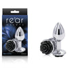 Rear Assets Rose - Small -  7.6 cm Metal Butt Plug with Black Rose Base