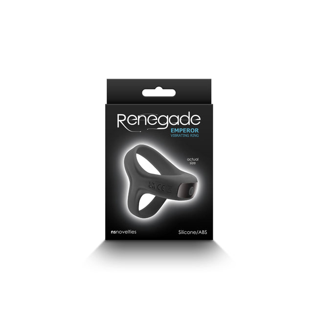 Renegade Emperor USB Rechargeable Vibrating Cock & Ball Ring - Black