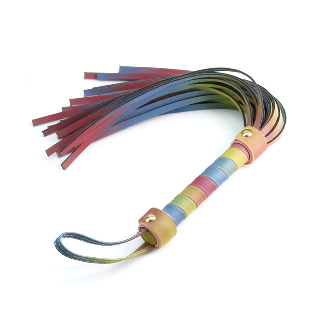 Spectra Bondage Flogger Whip - Rainbow