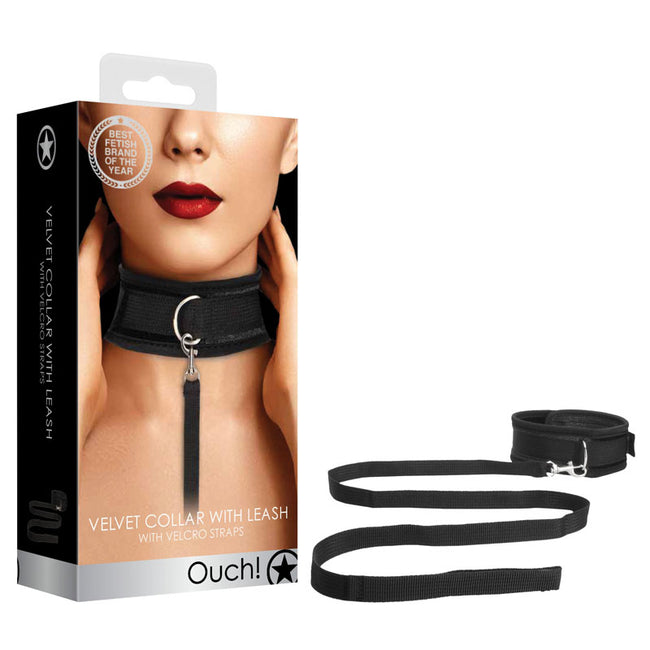 OUCH! Velvet & Velcro Adjustable Collar -  Restraint