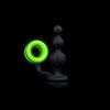 OUCH! Glow In The Dark Beads Butt Plug with Cock Ring - 11.2 cm
