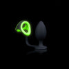OUCH! Glow In The Dark Butt Plug with Cock Ring & Ball Strap - 9.8 cm