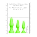 OUCH! Glow In The Dark Butt Plug Set - 3 Sizes