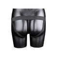 Ribbed Curved Hollow Strap on Set 20cm - Black