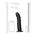 Ribbed Curved Hollow Strap on Set 20cm - Black