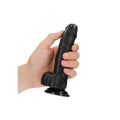 REALROCK Curved Realistic Dildo Dong with Balls 15cm - Black